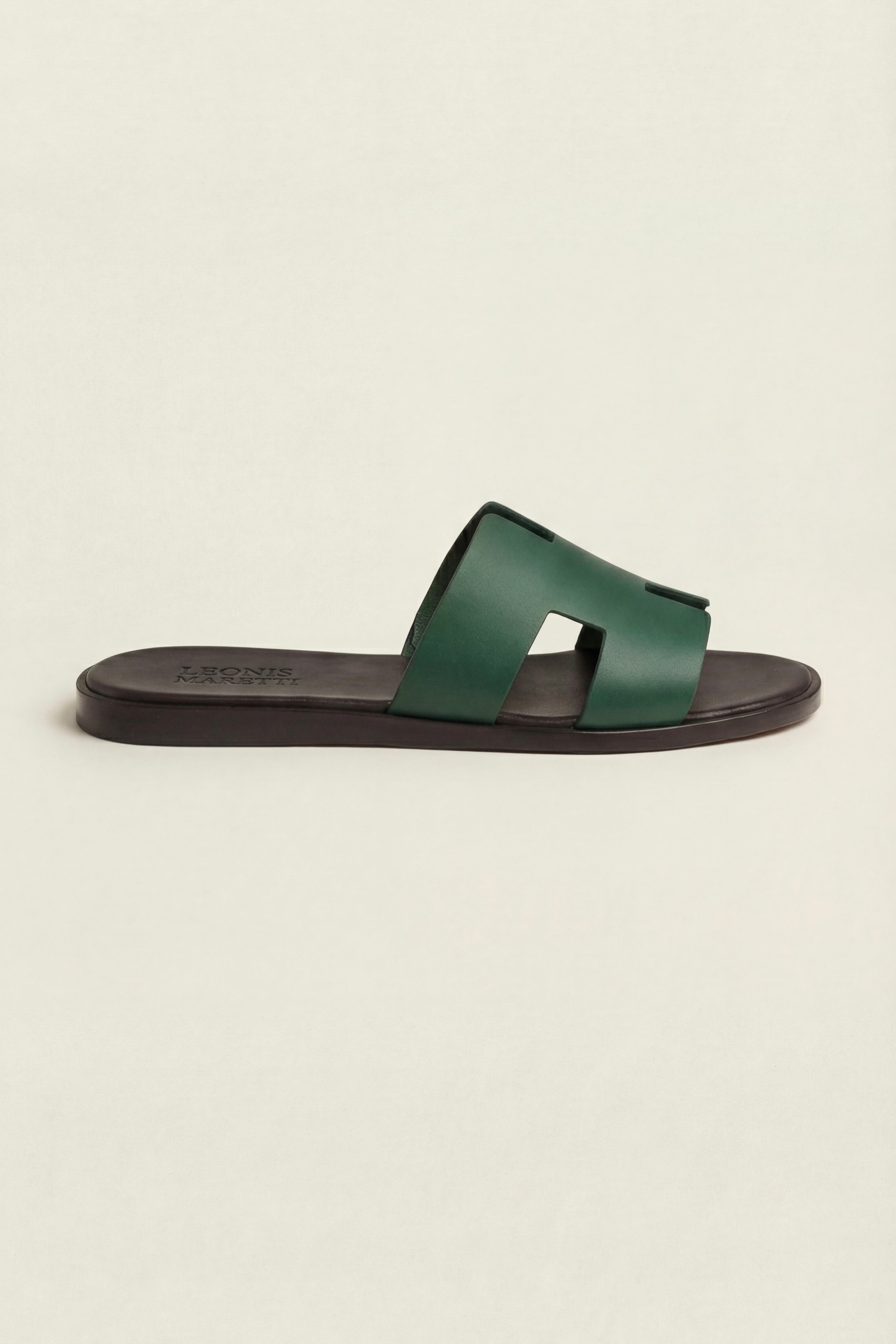 Arezzo Leather Sandal Dark Green