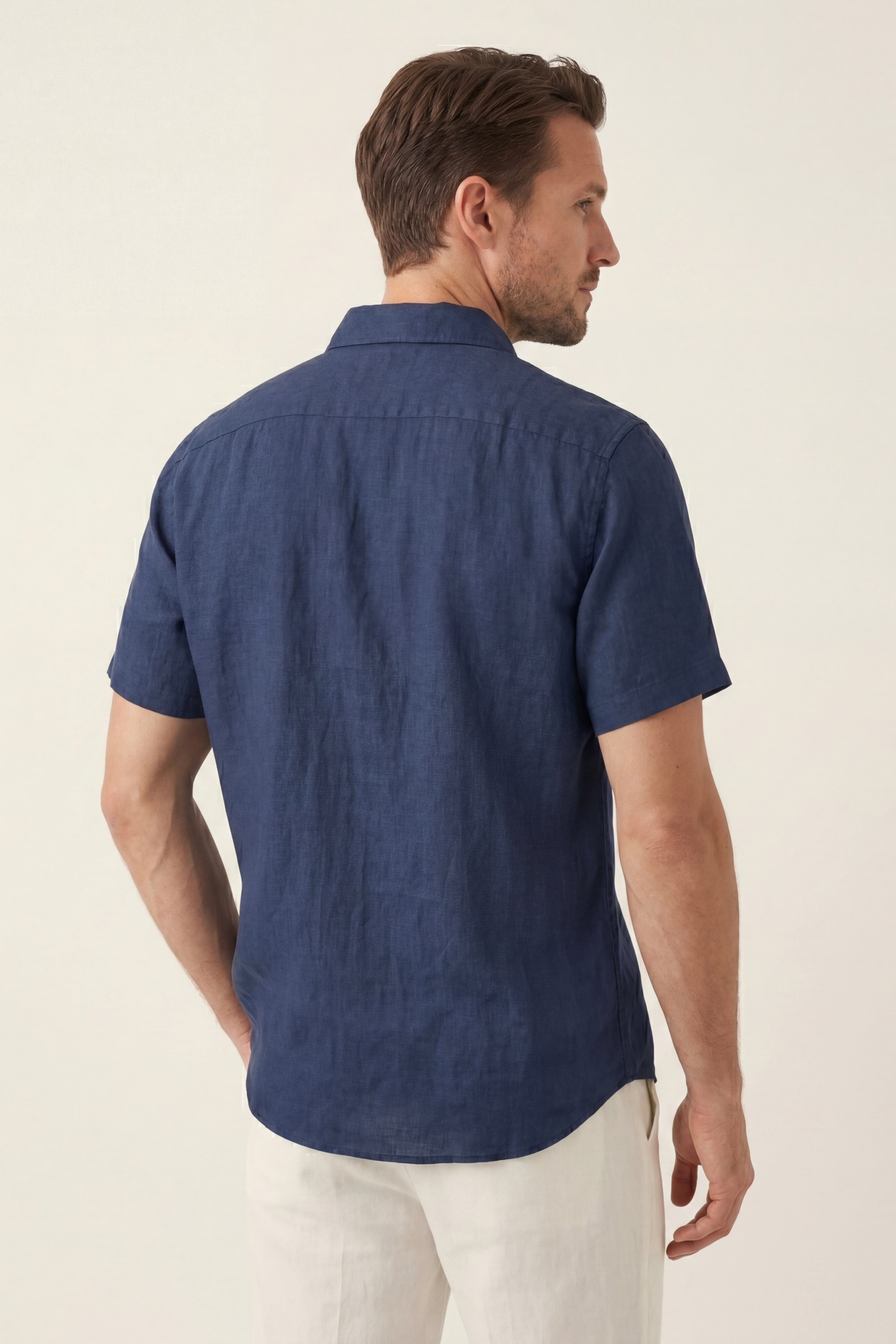 Vicenza Linen Short Sleeve Blue