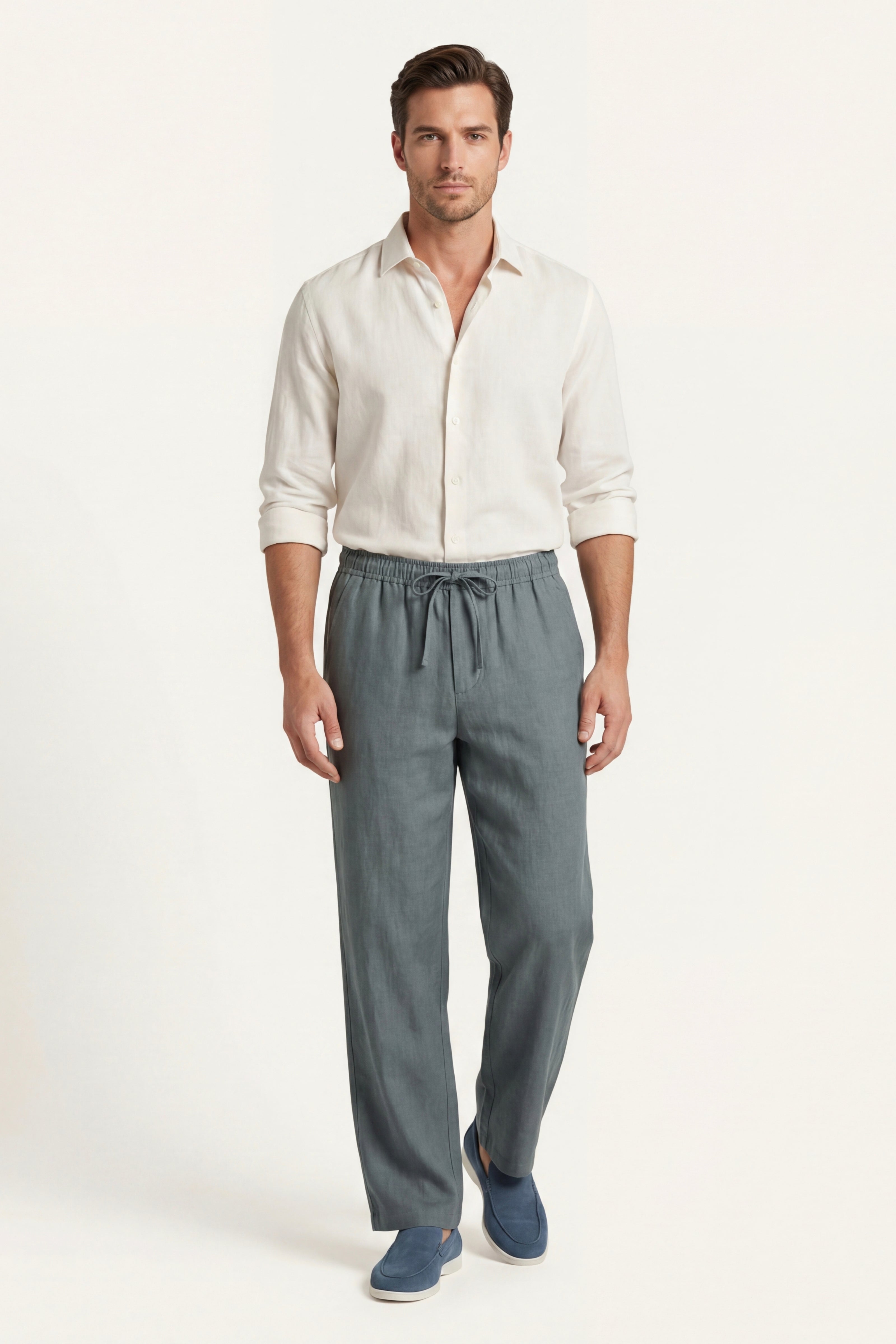 Novara Linen Pantalon Green