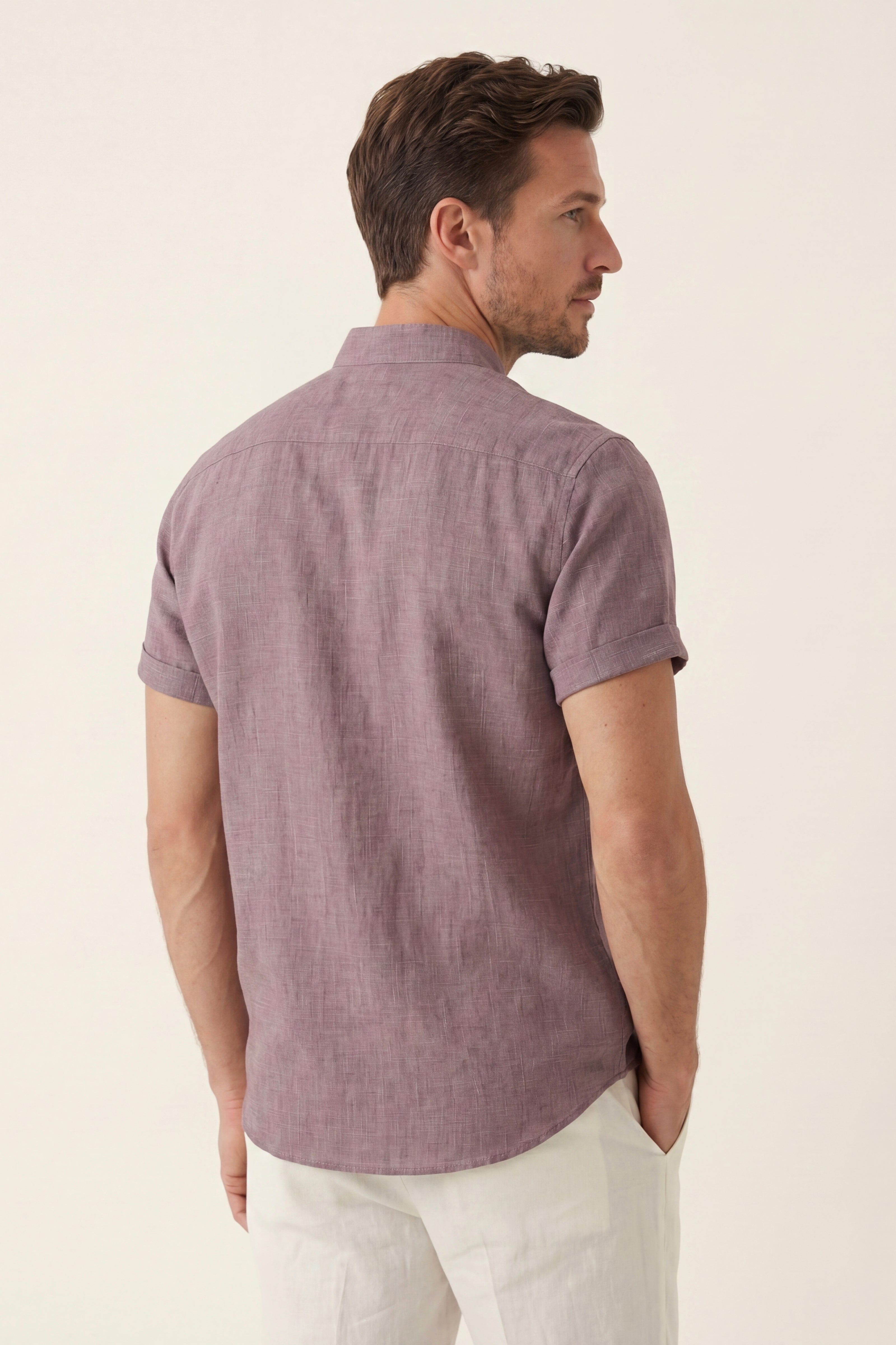Treviso Linen Short Sleeve Purple