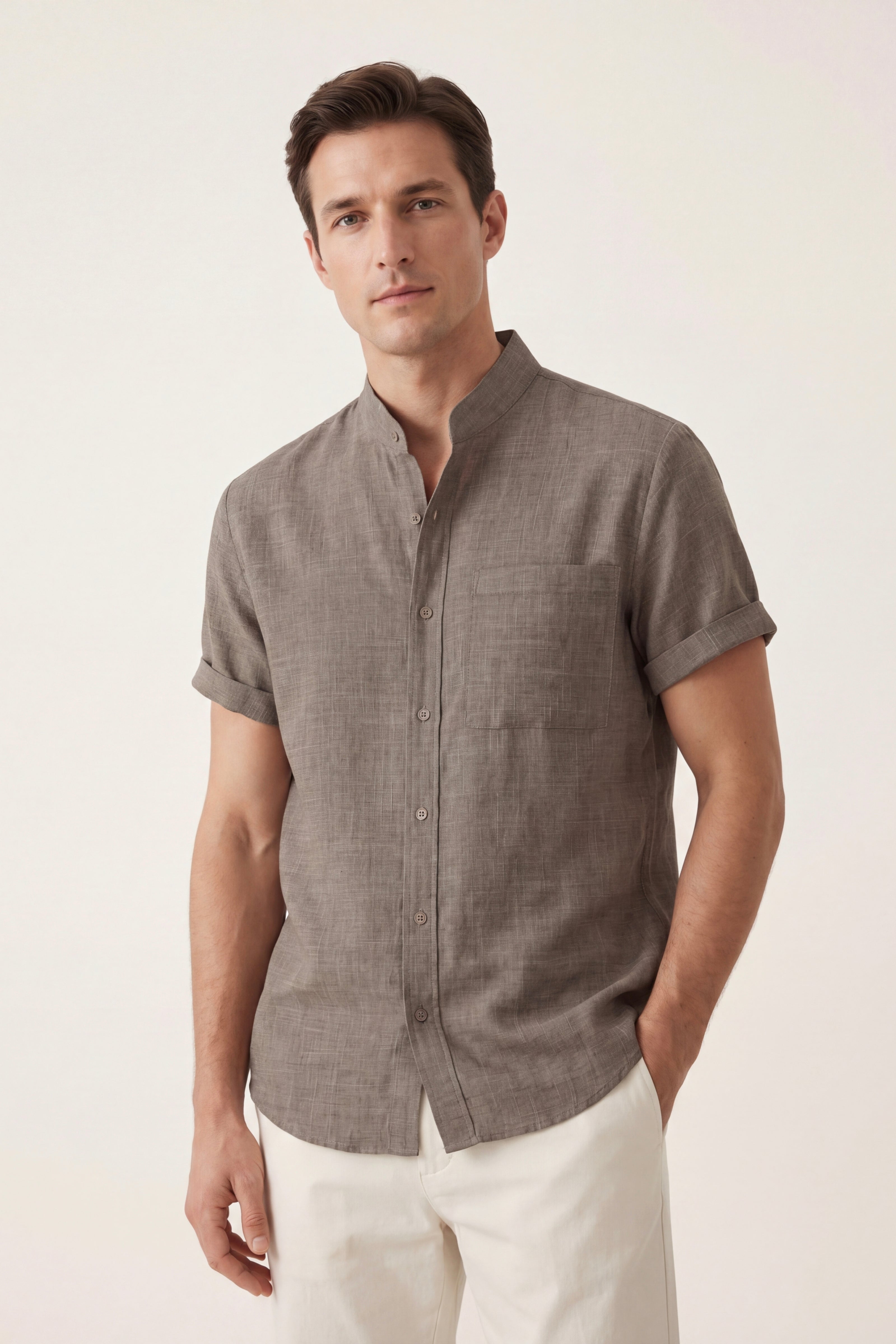 Treviso Linen Short Sleeve Taupe