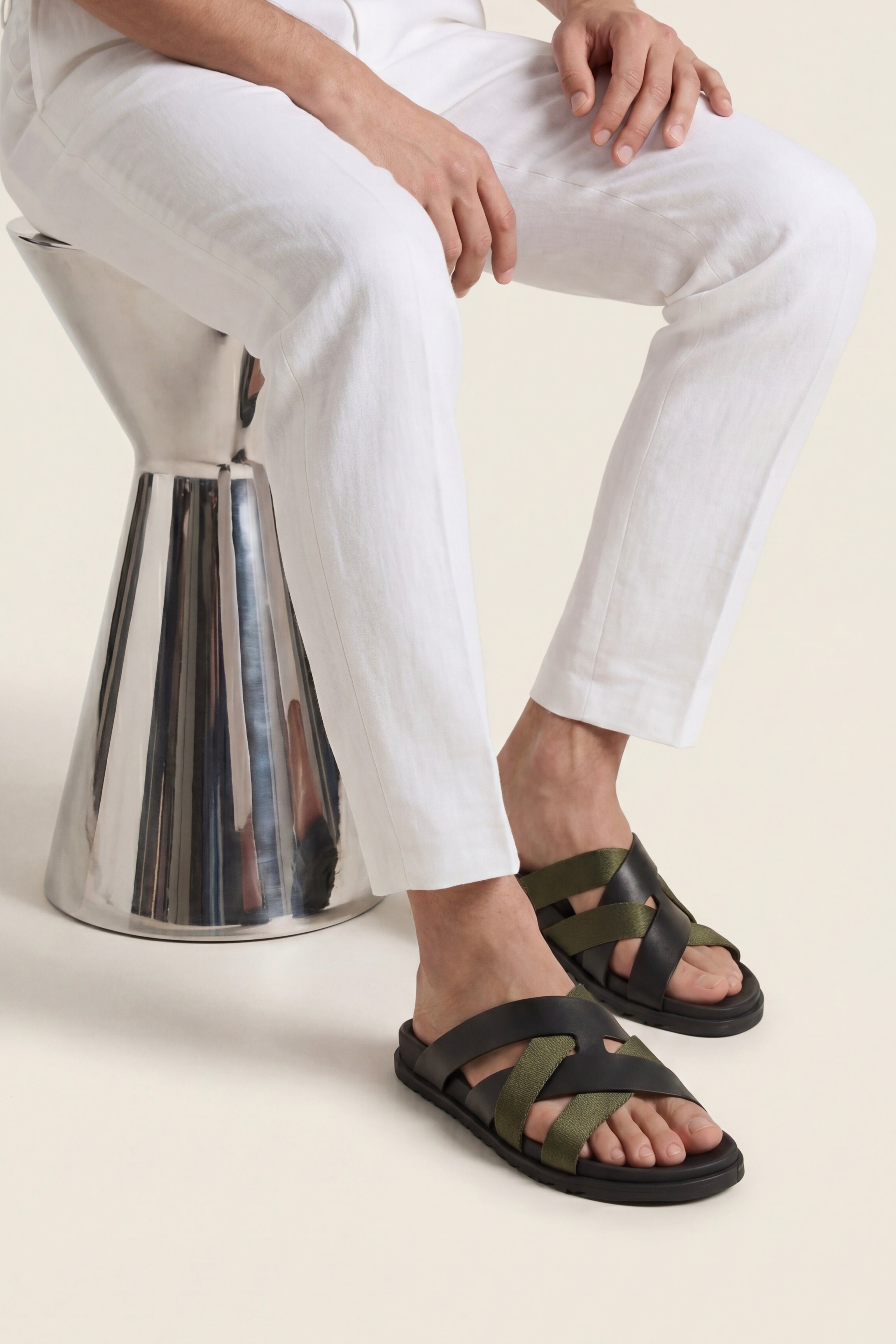 Tuscana Sandal Black/Olive Green