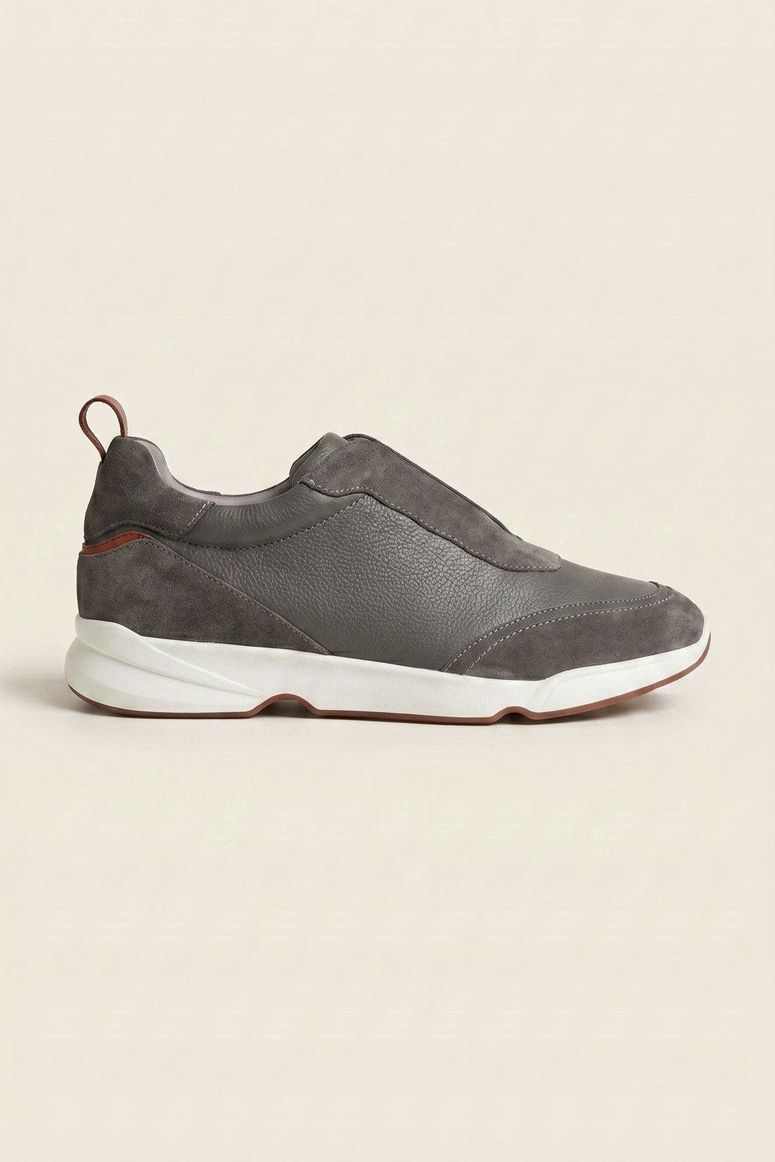 Solano Leather Slip-On Grey