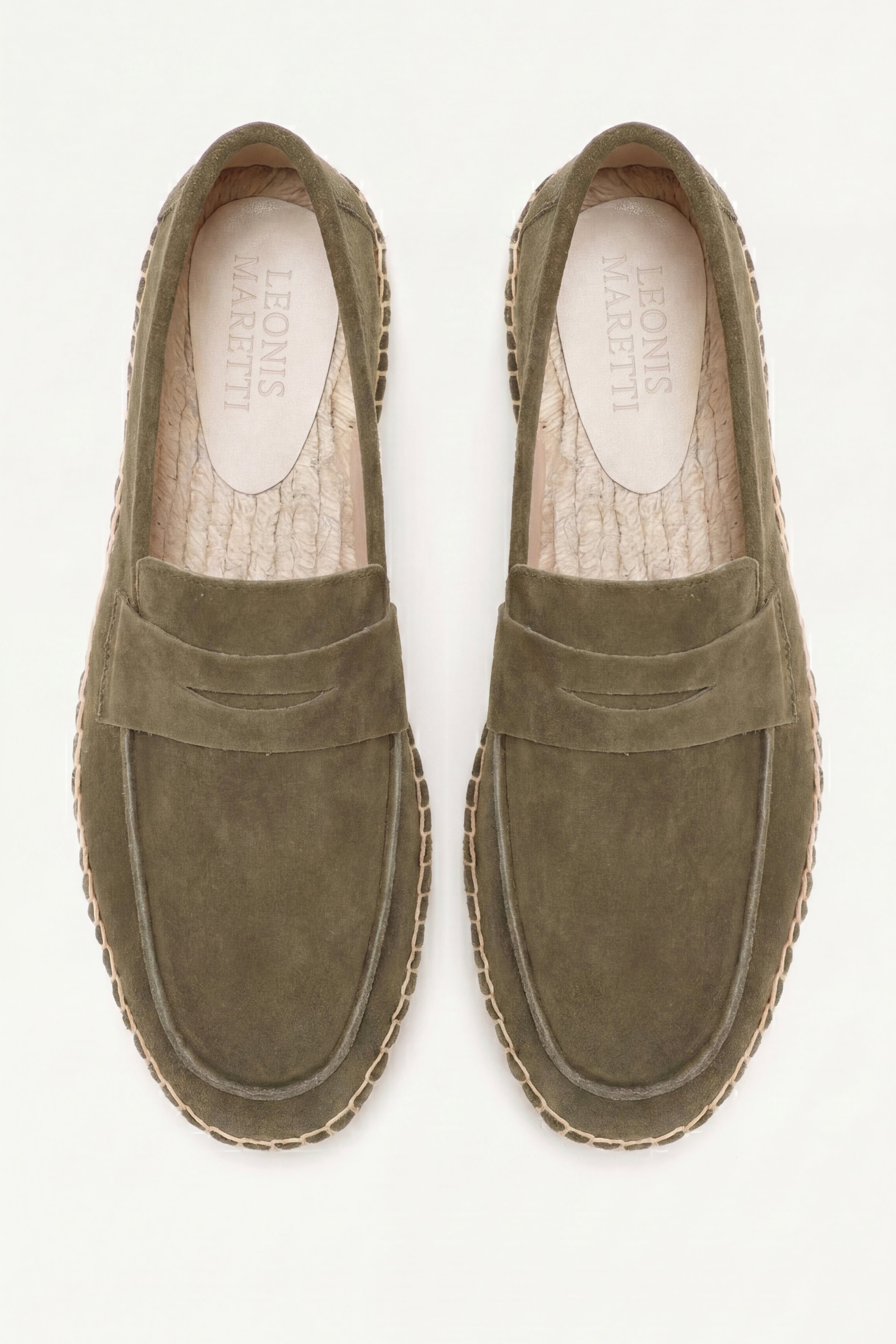 Palermo Suede Espadrille Loafer Olive Green