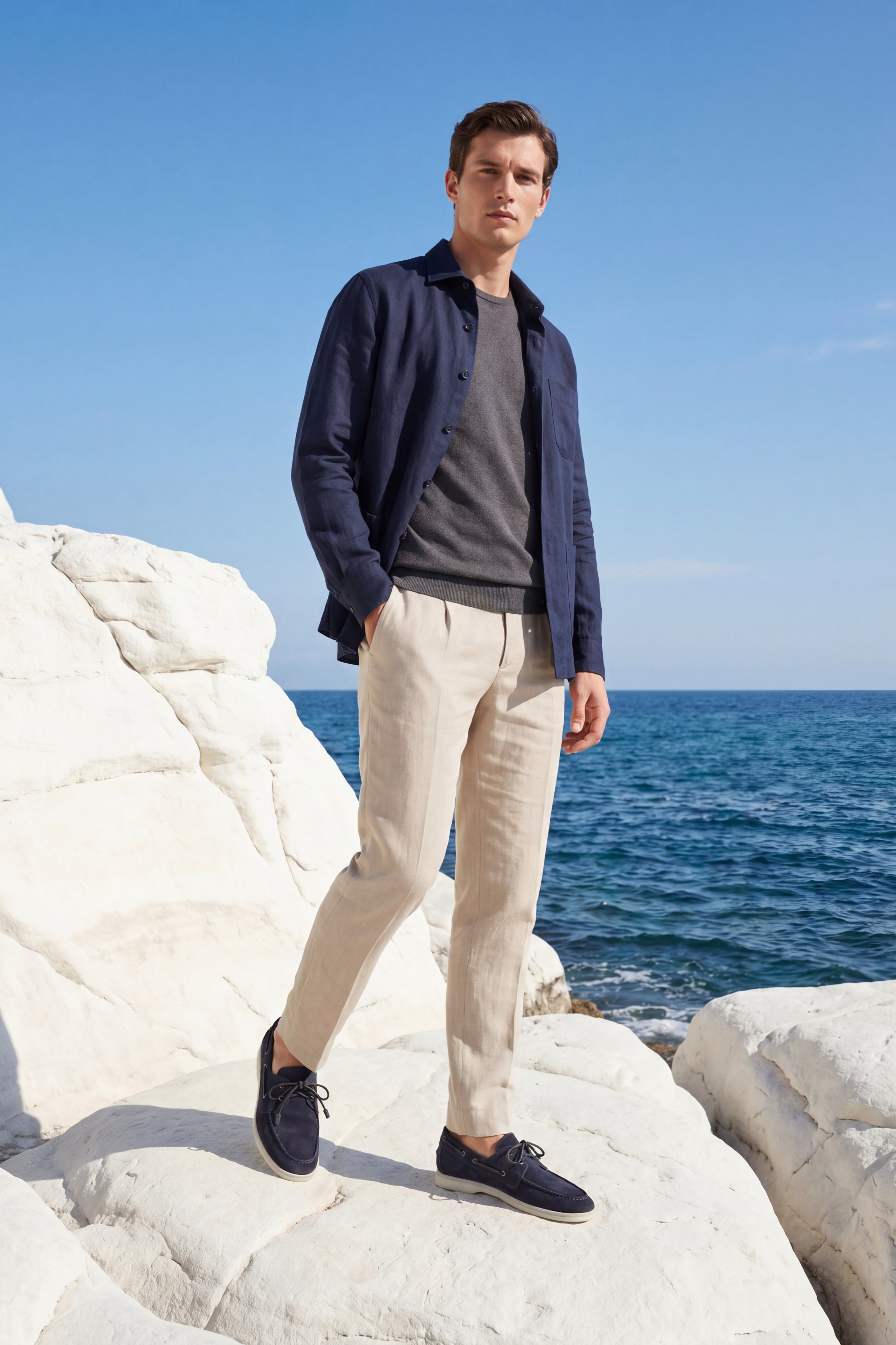 Marina Yacht Walk Suede Loafer Navy