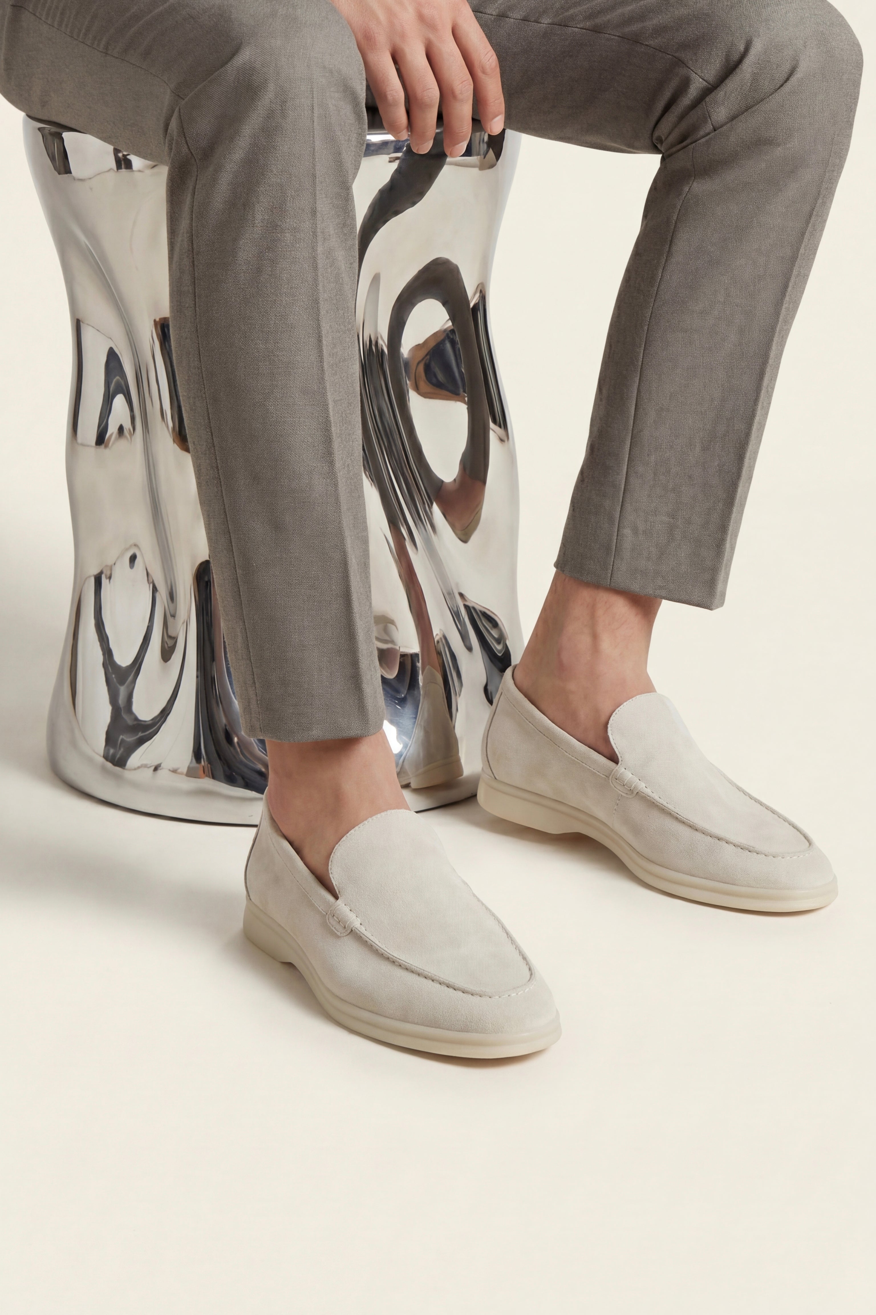 Filandori Suede Loafers Off White