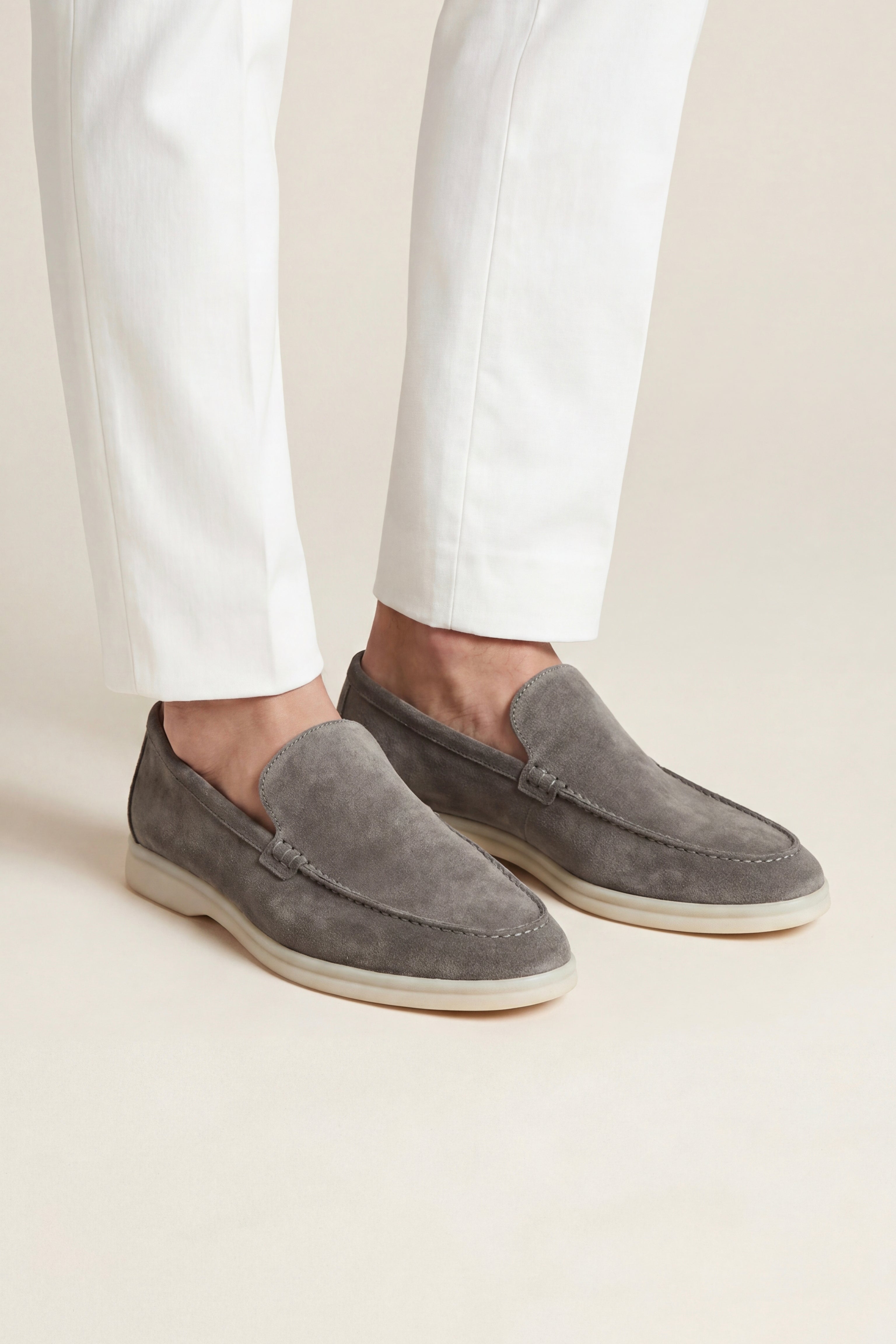 Filandori Suede Loafers Taupe Grey
