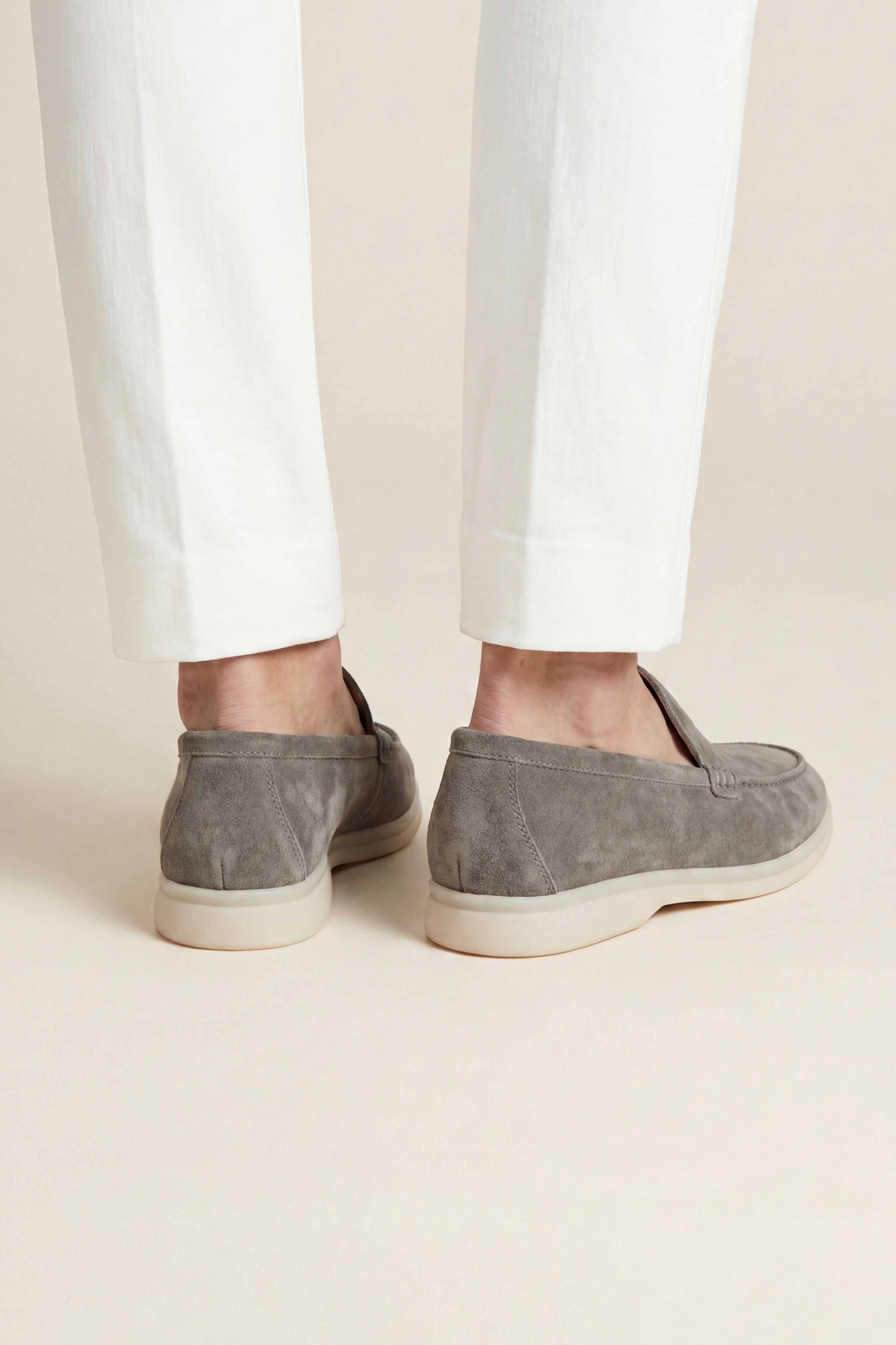 Filandori Suede Loafers Taupe Grey