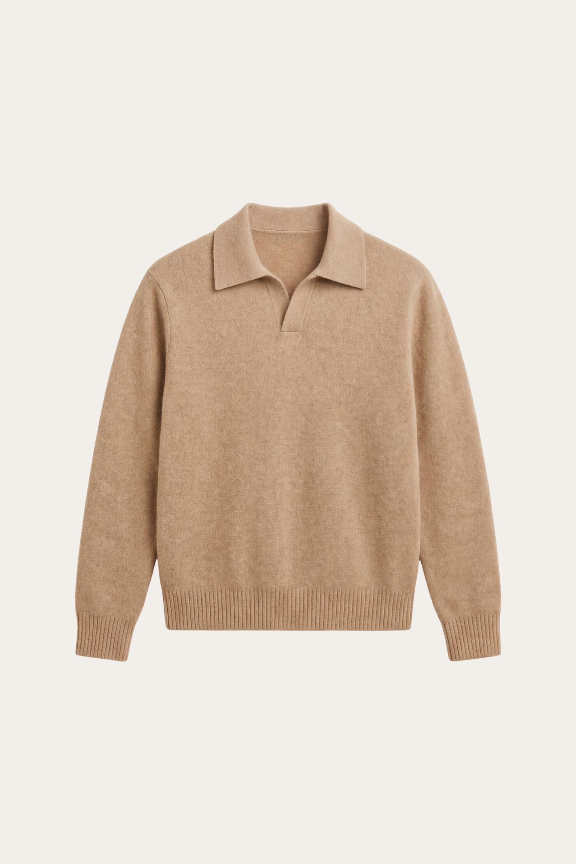 Filandori Cashmere Polo Knit Light Brown