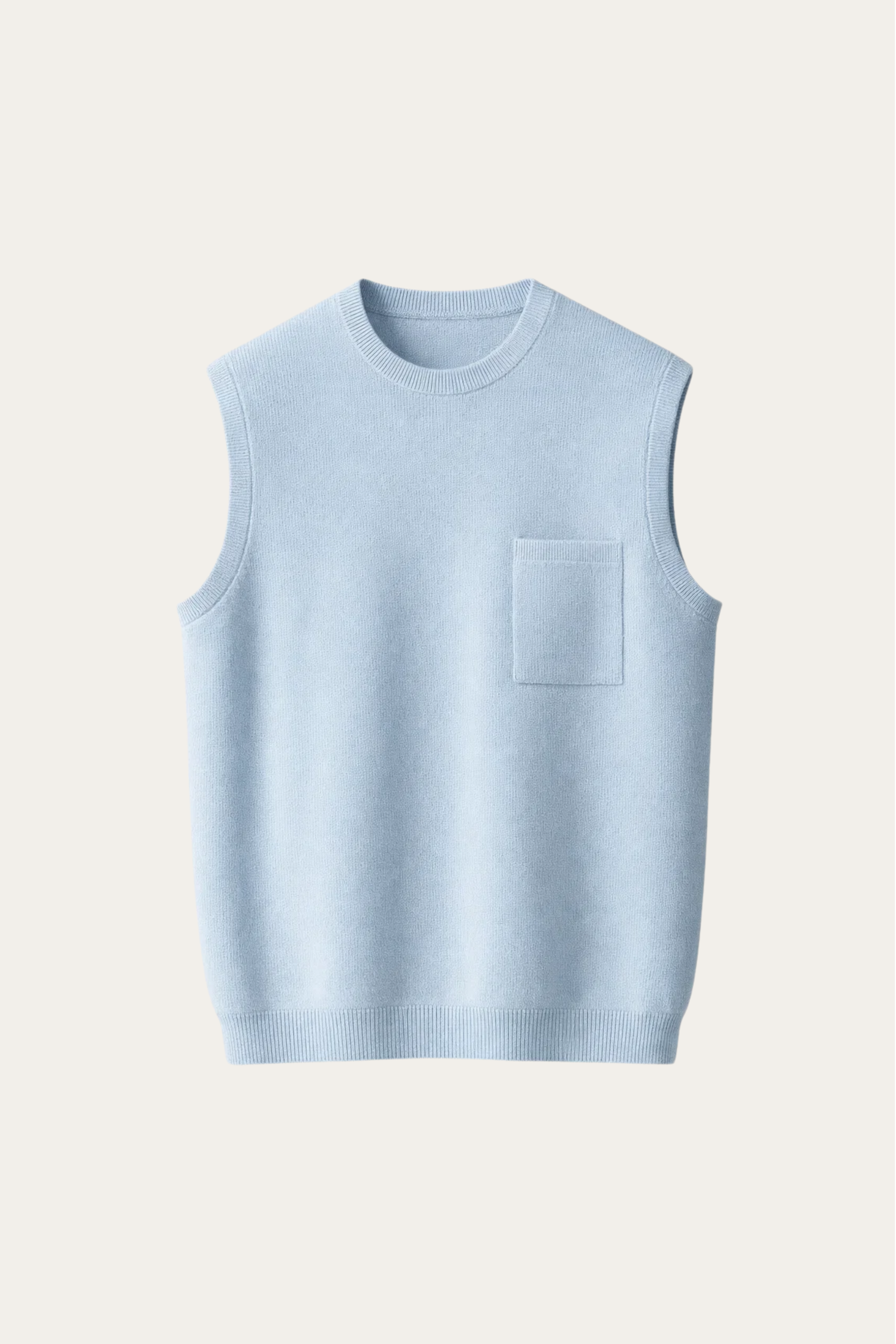 Nerio Extra-Fine Crew Vest Light Blue