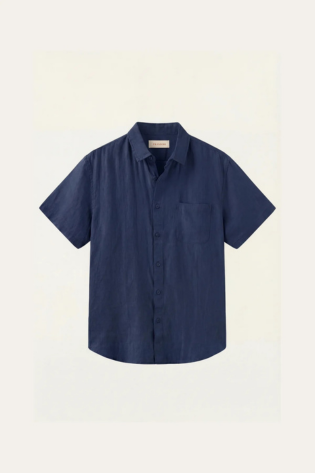 Vicenza Linen Short Sleeve Blue
