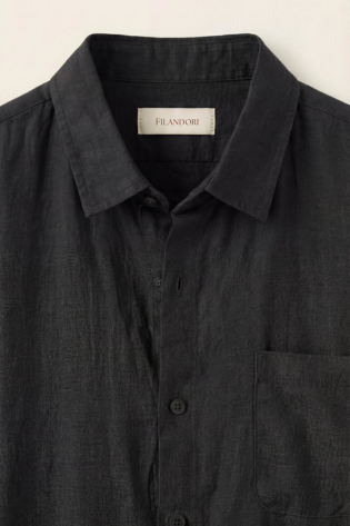 Vicenza Linen Short Sleeve Black