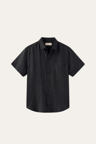 Vicenza Linen Short Sleeve Black