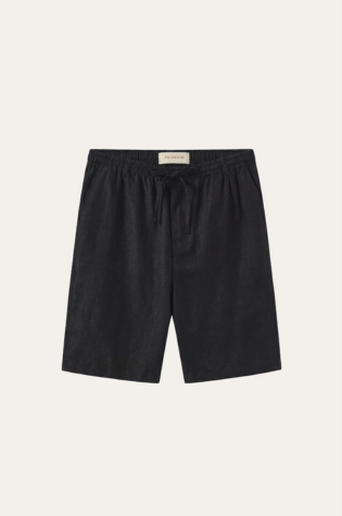 Rimini Linen Drawstring Shorts Black
