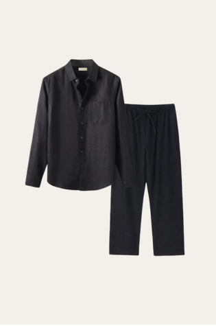 Pisa Linen Set Long Sleeve Black/Black