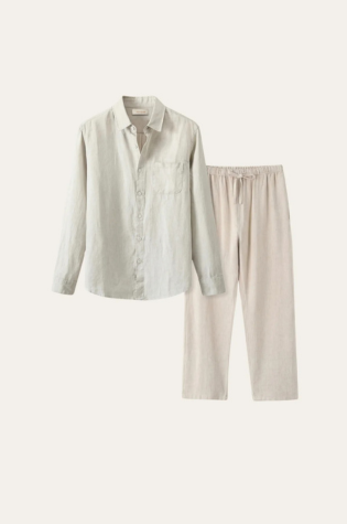 Pisa Linen Set Long Sleeve Beige/Beige