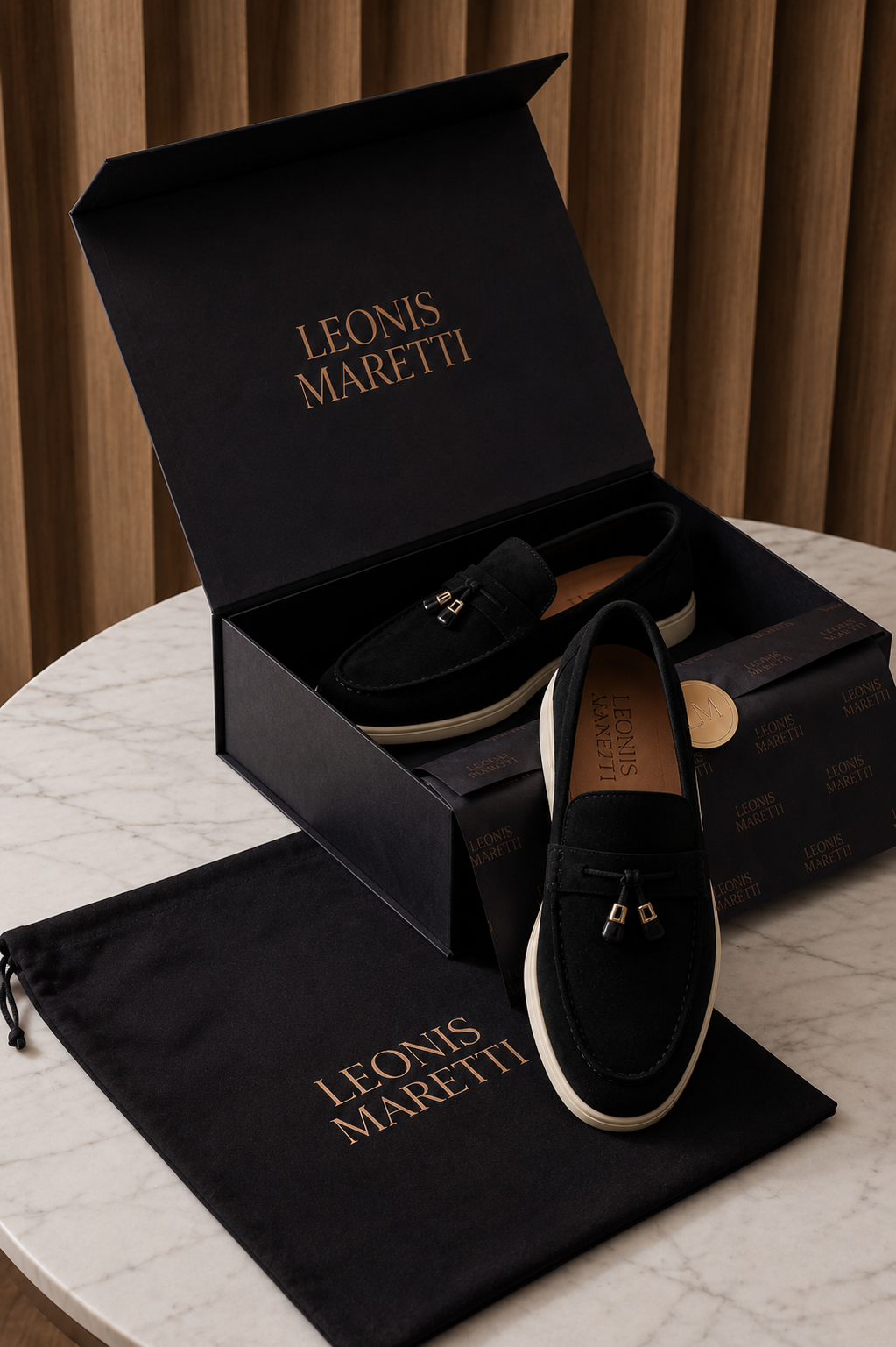 Filandori Suede Loafers Black